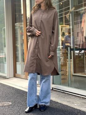 「リラックスコーデ」｜「アイテム（シャツワンピース）」を使った、Delyle NOIR STAFFさん（レディース・160cm）の冬コーディネート