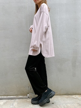 「厚底スニーカー」｜Delyle NOIR STAFFさん（レディース・160cm）の冬コーディネート