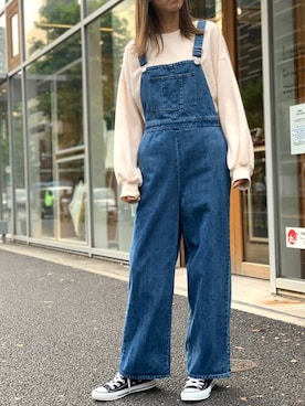 「DELYLE（デイライル）のアイテム（サロペット/オーバーオール）」を使った、Delyle NOIR STAFFさん（レディース・160cm）の冬コーディネート