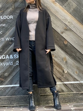 「オーバーコート」｜「アイテム（チェスターコート）」を使った、Delyle NOIR STAFFさん（レディース・160cm）の冬コーディネート