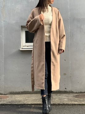 「オーバーコート」｜Delyle NOIR STAFFさん（レディース・160cm）の冬コーディネート