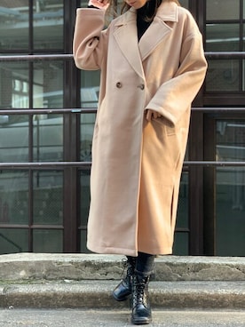 「オーバーコート」｜「アイテム（チェスターコート）」を使った、Delyle NOIR STAFFさん（レディース・160cm）の冬コーディネート