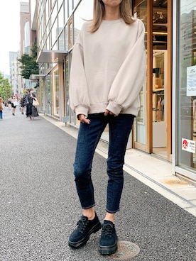 「厚底スニーカー」｜Delyle NOIR STAFFさん（レディース・160cm）の冬コーディネート