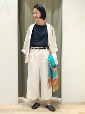 「マリンスタイル」｜「アイテム（ジャケット/アウター）」を使った、harukaさん（レディース・156cm）の夏コーディネート