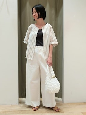 「アイテム（タンクトップ、グレー系）」を使った、harukaさん（レディース・156cm）の夏コーディネート