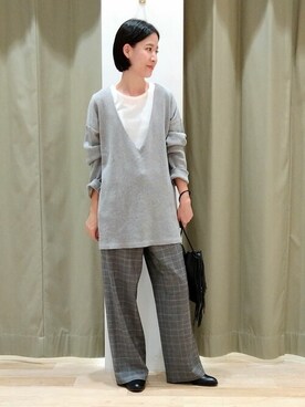 「human woman（ヒューマンウーマン）の◆オリジナルショートブーツ（ブーツ）」を使った、harukaさん（レディース・156cm）の秋コーディネート