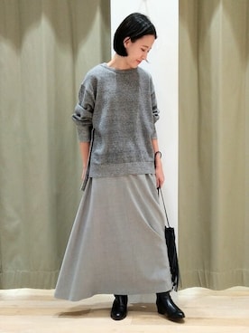 「human woman（ヒューマンウーマン）の◆オリジナルショートブーツ（ブーツ）」を使った、harukaさん（レディース・156cm）の秋コーディネート