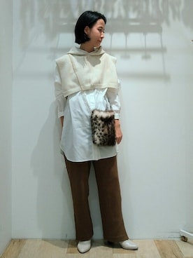「アイテム（ネックウォーマー/スヌード）」を使った、harukaさん（レディース・156cm）の秋コーディネート