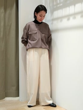 「human woman（ヒューマンウーマン）の◆オリジナルショートブーツ（ブーツ）」を使った、harukaさん（レディース・156cm）の秋コーディネート