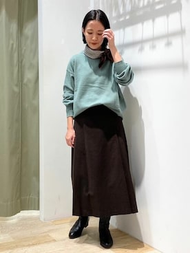 「human woman（ヒューマンウーマン）の◆オリジナルショートブーツ（ブーツ）」を使った、harukaさん（レディース・156cm）の秋コーディネート