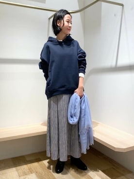 「human woman（ヒューマンウーマン）の◆オリジナルショートブーツ（ブーツ）」を使った、harukaさん（レディース・156cm）の秋コーディネート