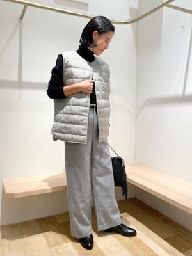 「human woman（ヒューマンウーマン）の◆オリジナルショートブーツ（ブーツ）」を使った、harukaさん（レディース・156cm）の秋コーディネート