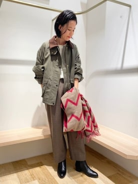 「human woman（ヒューマンウーマン）の◆オリジナルショートブーツ（ブーツ）」を使った、harukaさん（レディース・156cm）の秋コーディネート