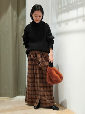 「human woman（ヒューマンウーマン）の◆オリジナルショートブーツ（ブーツ）」を使った、harukaさん（レディース・156cm）の秋コーディネート