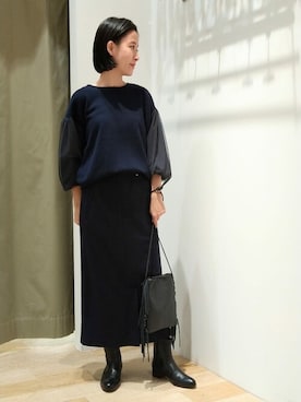 「human woman（ヒューマンウーマン）の◆オリジナルショートブーツ（ブーツ）」を使った、harukaさん（レディース・156cm）の冬コーディネート