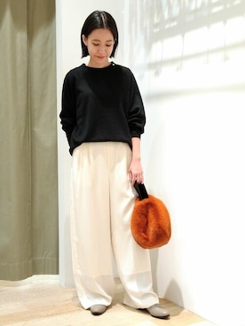 「human woman（ヒューマンウーマン）の◆オリジナルショートブーツ（ブーツ）」を使った、harukaさん（レディース・156cm）の冬コーディネート