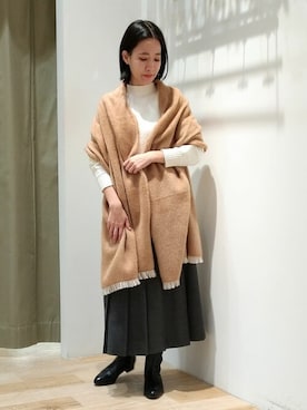 「human woman（ヒューマンウーマン）の◆オリジナルショートブーツ（ブーツ）」を使った、harukaさん（レディース・156cm）の冬コーディネート