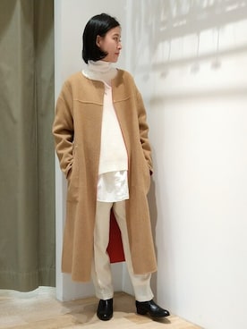 「human woman（ヒューマンウーマン）の◆オリジナルショートブーツ（ブーツ）」を使った、harukaさん（レディース・156cm）の冬コーディネート