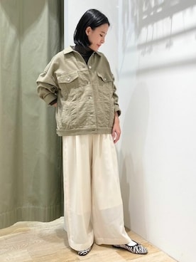 「human woman（ヒューマンウーマン）の◆ポリエステルキモウピケパンツ（その他パンツ）」を使った、harukaさん（レディース・156cm）の冬コーディネート