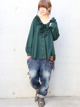 クラシカルフリルブラウス を使った人気ファッションコーディネート Wear