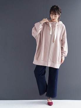 メンズのパーカー ピンク 桃色系 コーディネート Zozotown