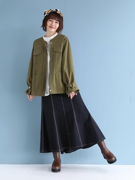 「オシャレウォーカー」｜「アイテム（その他アウター）」を使った、osharewalker staffさん（レディース・158cm）の冬コーディネート