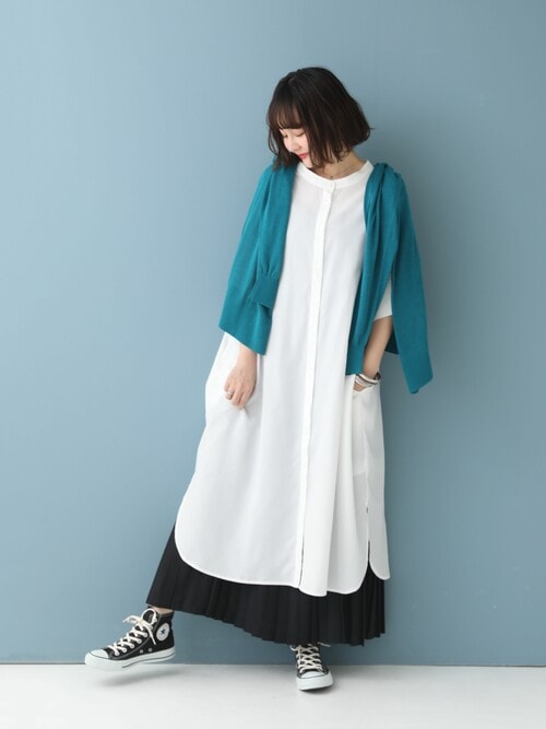 バンドカラー半袖シャツワンピース』（シャツワンピース）｜n'OrLABEL