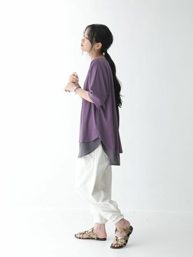 「somari imagination（ソマリ イマジネーション）のアイテム」を使った、osharewalker staffさん（レディース・158cm）の夏コーディネート