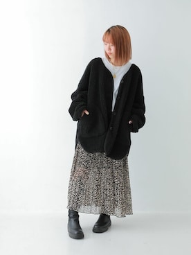 「osharewalker」｜「アイテム（ノーカラーコート）」を使った、osharewalker staffさん（レディース・155cm）の冬コーディネート