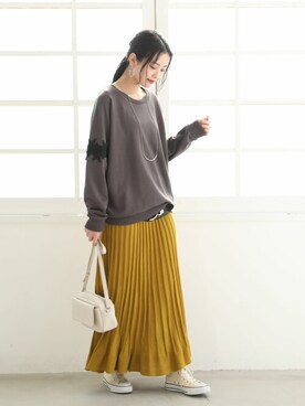 「osharewalker」｜「アイテム（スウェット）」を使った、osharewalker staffさん（レディース・162cm）の冬コーディネート
