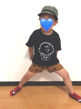 「ハンチング」｜「アイテム（キャップ）」を使った、S♡K♡K♡さん（キッズ・104cm）の夏コーディネート