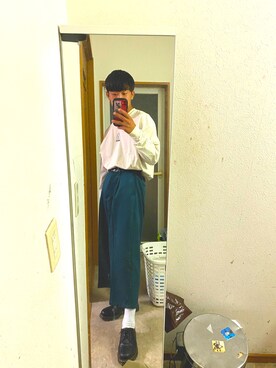 「kutir（クティール）のアソートプリントロンT（Tシャツ/カットソー）」を使った、youshi09さん（メンズ・170cm）の秋コーディネート