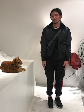 「BACK NUMBER（バックナンバー）のアイテム（ナイロンジャケット）」を使った、SUPER_CUBさん（メンズ・174cm）の冬コーディネート