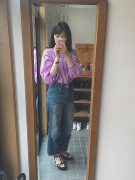 「UNIQLO（ユニクロ）のアイテム（シャツ/ブラウス、その他）」を使った、あやこさん（レディース・167cm）の夏コーディネート