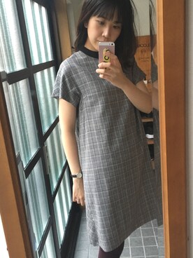 「COELのアイテム（ワンピース/ドレス、グレー系）」を使った、あやこさん（レディース・167cm）の秋コーディネート