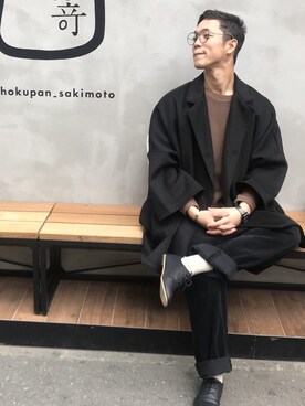 「JEANASIS（ジーナシス）のアイテム（その他アウター）」を使った、wingさん（メンズ・174cm）の冬コーディネート