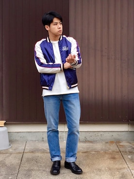「Subciety（サブサエティ）のアイテム（ブルゾン）」を使った、pamuoさん（メンズ・173cm）の春コーディネート