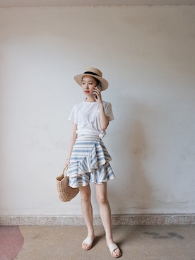 「Tularosa（トゥラロサ）のアイテム」を使った、Achaiさん（レディース・163cm）の夏コーディネート