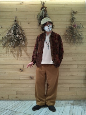 「無（ム）のアイテム（ハンチング/ベレー帽）」を使った、かぴばらくんさん（メンズ・165cm）の冬コーディネート