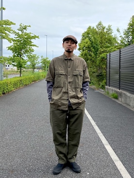 「AVIREX（アヴィレックス）のアイテム（ハンチング/ベレー帽）」を使った、タイチさん（メンズ・178cm）の春コーディネート