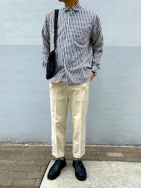 「DRIES VAN NOTEN（ドリスヴァンノッテン）のアイテム（チノパンツ）」を使った、ASAHI67さん（メンズ・172cm）の春コーディネート