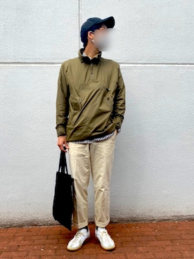 「PRADA（プラダ）のアイテム（キャップ）」を使った、ASAHI67さん（メンズ・172cm）の秋コーディネート