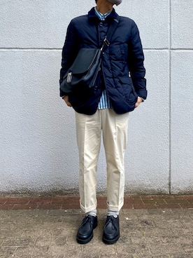 「DRIES VAN NOTEN（ドリスヴァンノッテン）のアイテム（チノパンツ）」を使った、ASAHI67さん（メンズ・172cm）の冬コーディネート