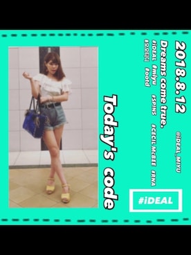 「RNA（アールエヌエー）のアイテム（トートバッグ）」を使った、MIYU【iDEAL】さん（レディース・159cm）の夏コーディネート