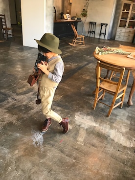 「Handmade（ハンドメイド）のアイテム（セットアップ）」を使った、yumさん（レディース・167cm）の春コーディネート