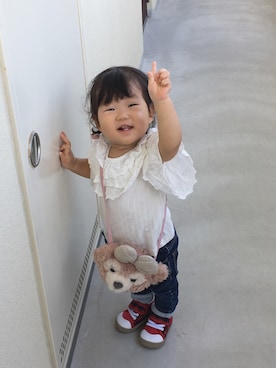 「練習中」｜tomoeさん（キッズ・70cm）の秋コーディネート