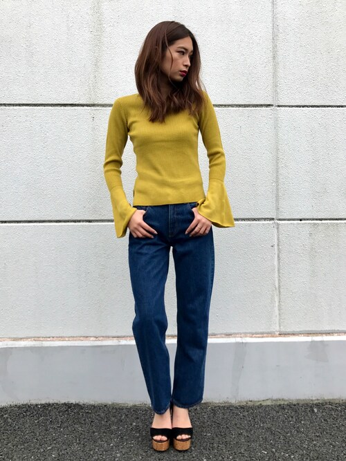 店員natsumi Morita Azul By Moussy的牛仔褲搭配 Wear