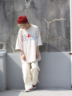 「MARITHE + FRANCOIS GIRBAUD（マリテフランソワジルボー）のアイテム（Tシャツ/カットソー）」を使った、🐲さん（メンズ・162cm）の夏コーディネート