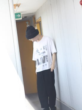 「AUGUSTE PRESENTATION（オーギュストプレゼンテーション）のアイテム（トップス）」を使った、🐲さん（メンズ・162cm）の夏コーディネート