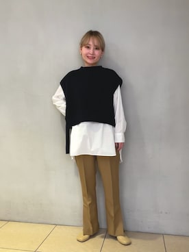 河村初美さん（レディース・157cm）の春コーディネート